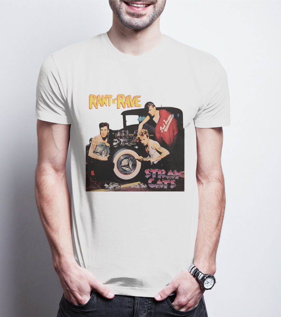 Rant N' Rave With The Stray Cats Rockabilly Band Vintage Style T-Shirt