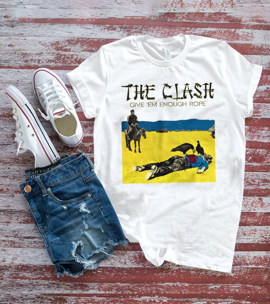 The Clash Give 'Em Enough Rope Album Cover Art With Desert Scene T-Shirt