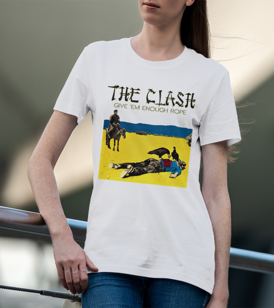 The Clash Give 'Em Enough Rope Album Cover Art With Desert Scene T-Shirt