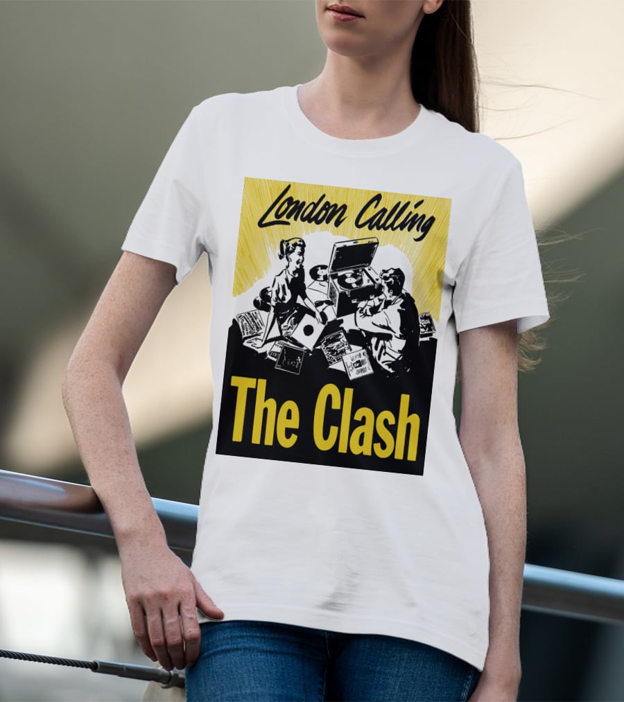 London Calling The Clash Record Player Scene T-Shirt