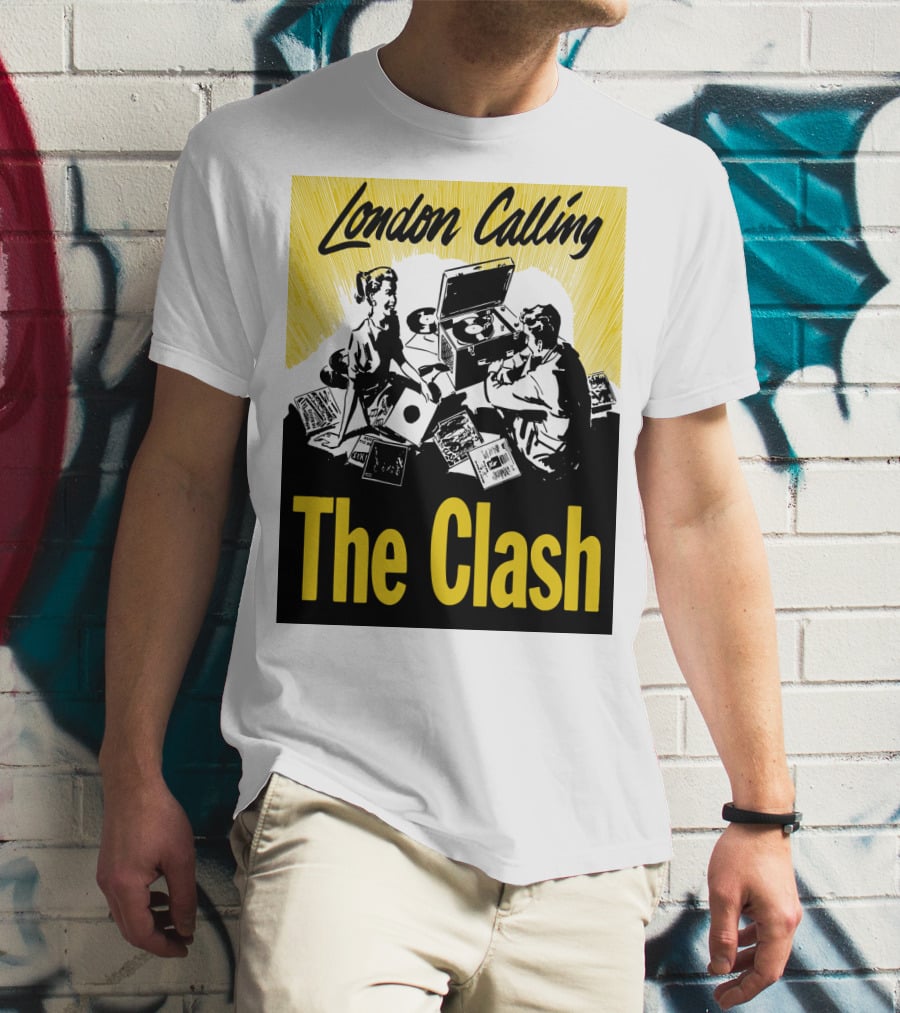 London Calling The Clash Record Player Scene T-Shirt