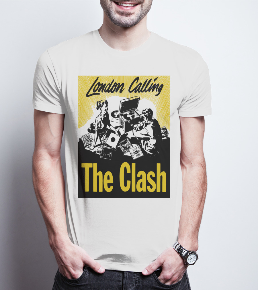 London Calling The Clash Record Player Scene T-Shirt