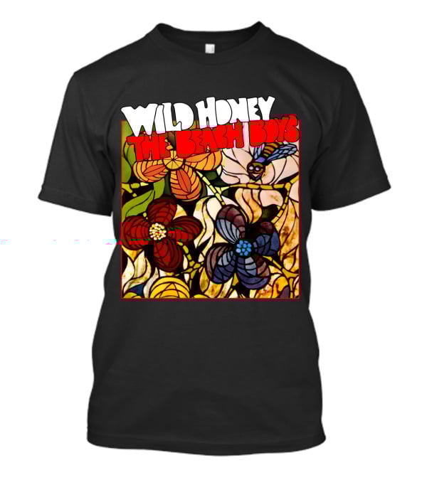 Wild Honey The Beach Boys Flowers And Bee Stained Glass Style T-Shirt