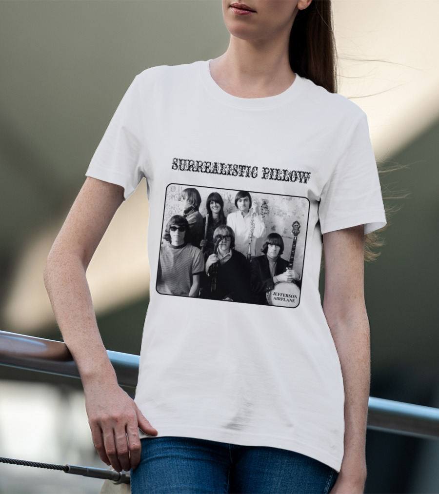 Surrealistic Pillow Jefferson Airplane Album Cover Black And White Photography T-Shirt