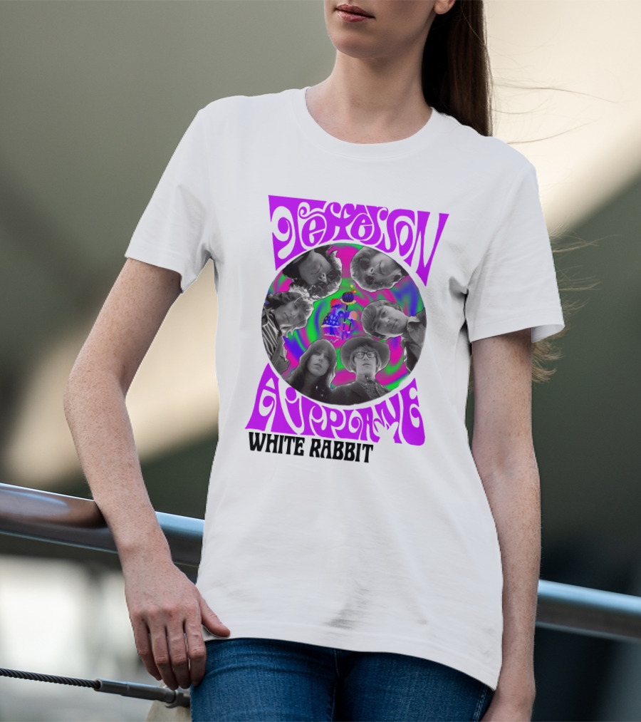 Jefferson Airplane White Rabbit Psychedelic Album Cover T-Shirt