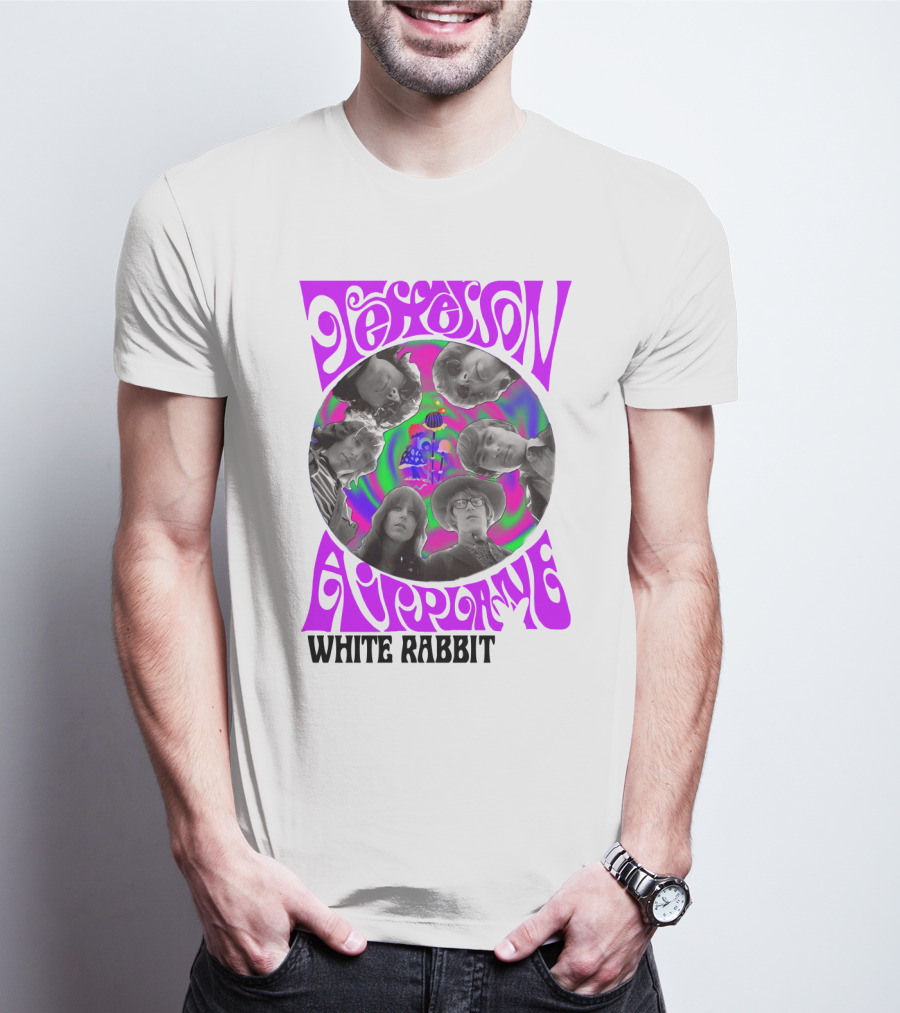 Jefferson Airplane White Rabbit Psychedelic Album Cover T-Shirt