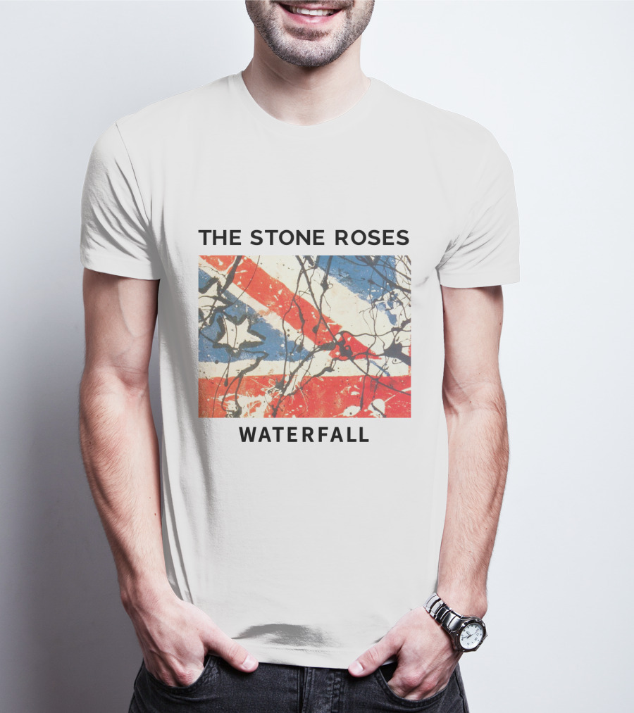 The Stone Roses Waterfall Union Jack Splatter Art T-Shirt