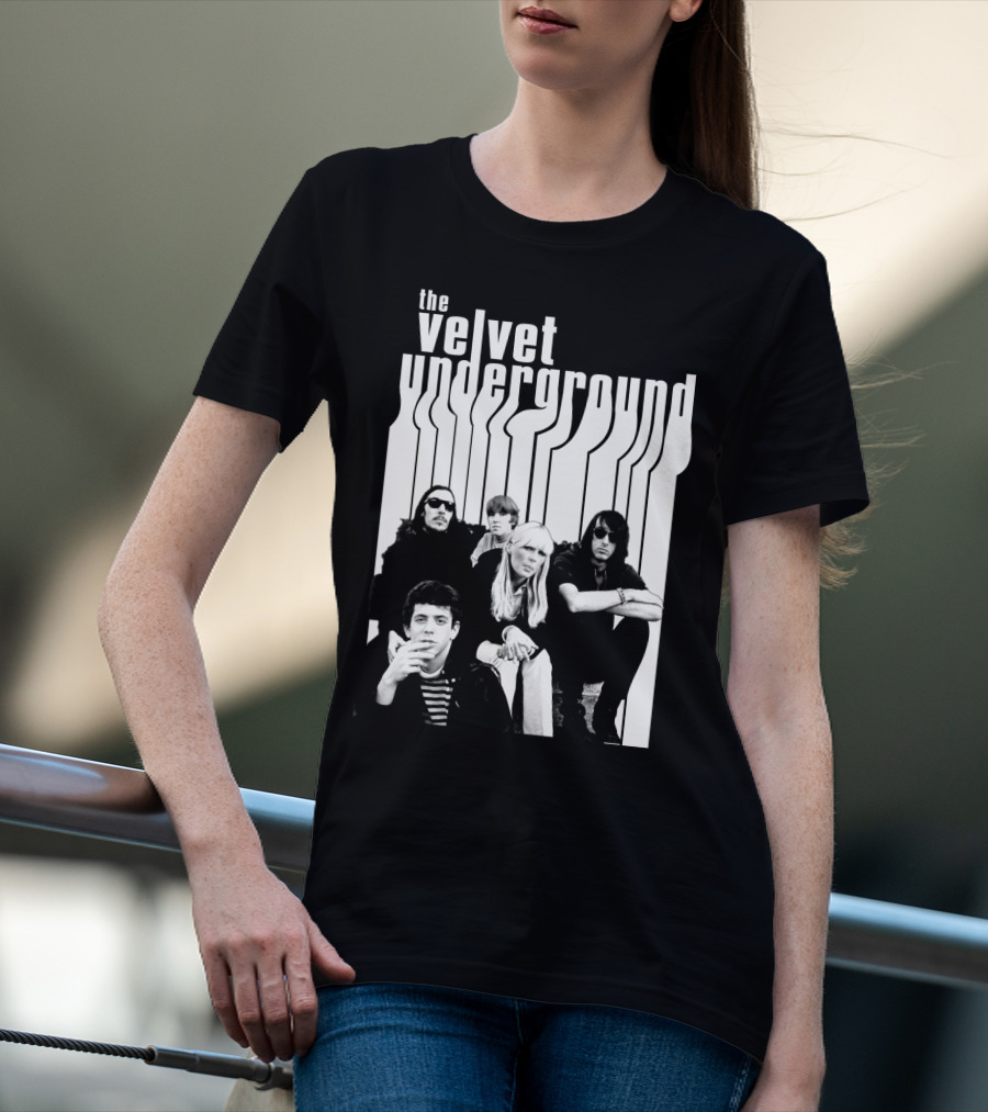 The Velvet Underground Band Members Black And White Photo T-Shirt