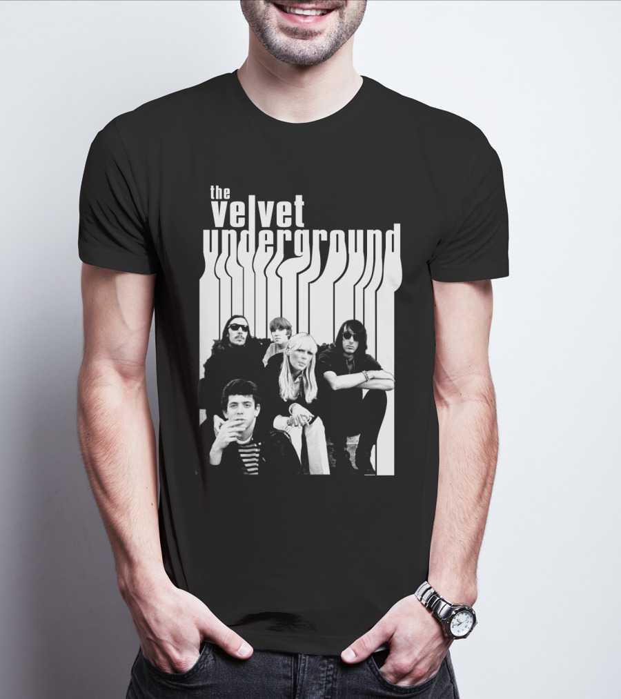 The Velvet Underground Band Members Black And White Photo T-Shirt