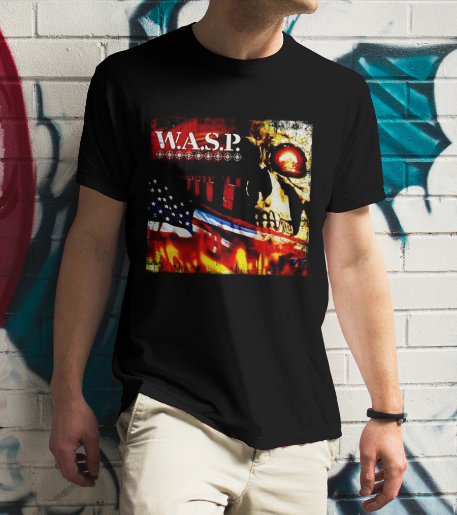 W.a.s.p. American Flag Skull T-Shirt