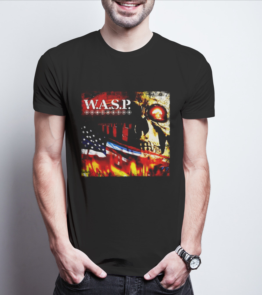 W.a.s.p. American Flag Skull T-Shirt
