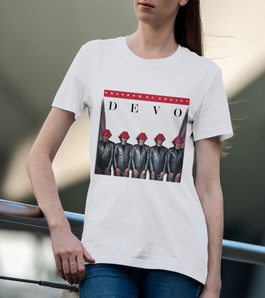Freedom Of Choice Devo Red Hat Band Members T-Shirt