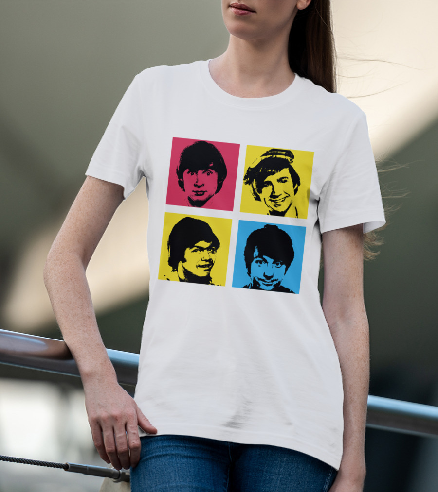Pop Art Faces In Red Yellow Blue T-Shirt
