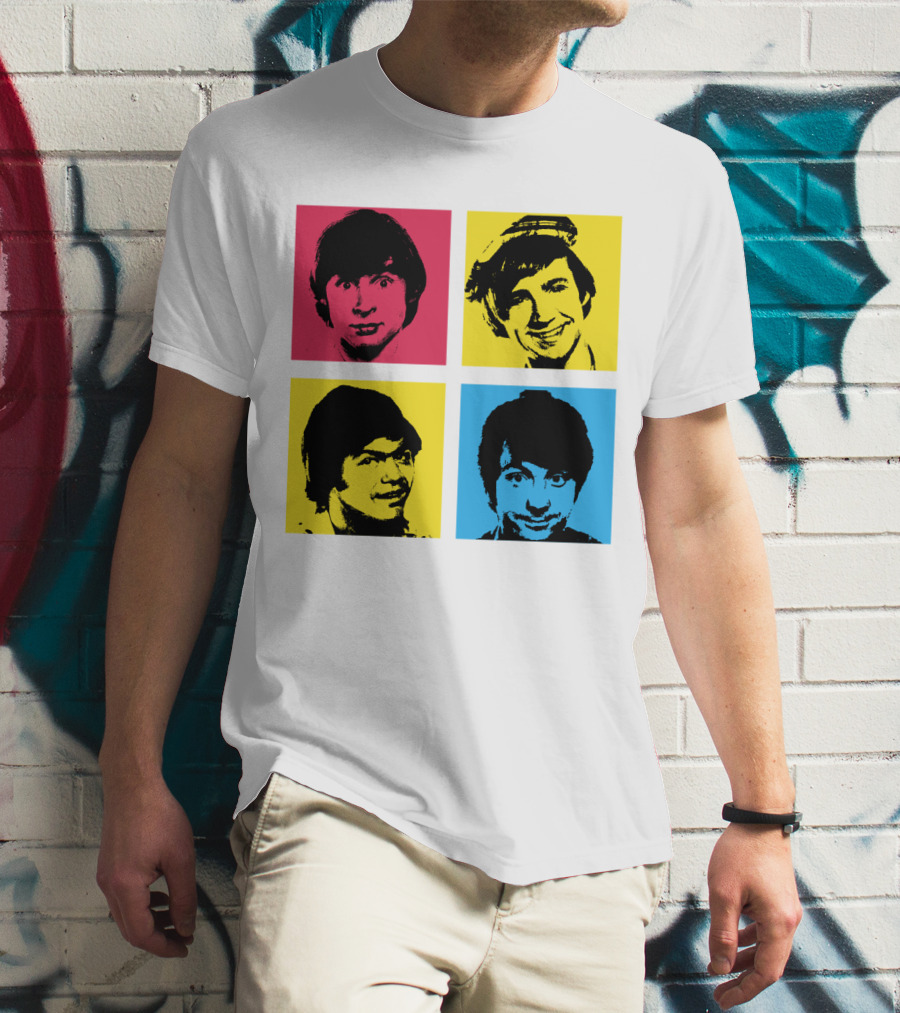 Pop Art Faces In Red Yellow Blue T-Shirt