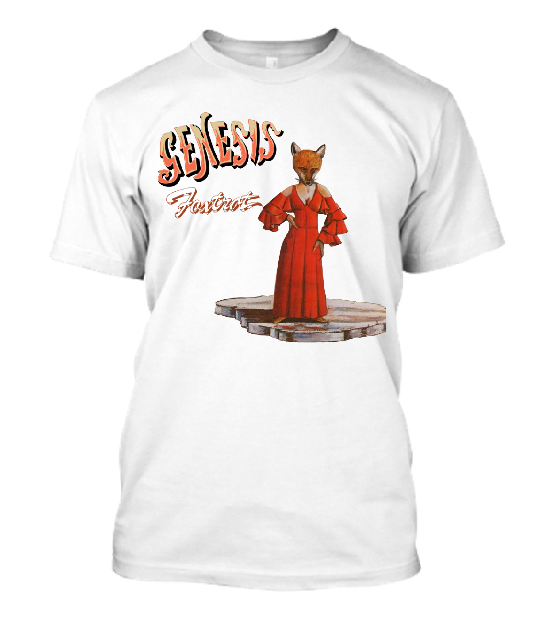 Genesis Foxtrot Fox In Red Dress On Stage T-Shirt