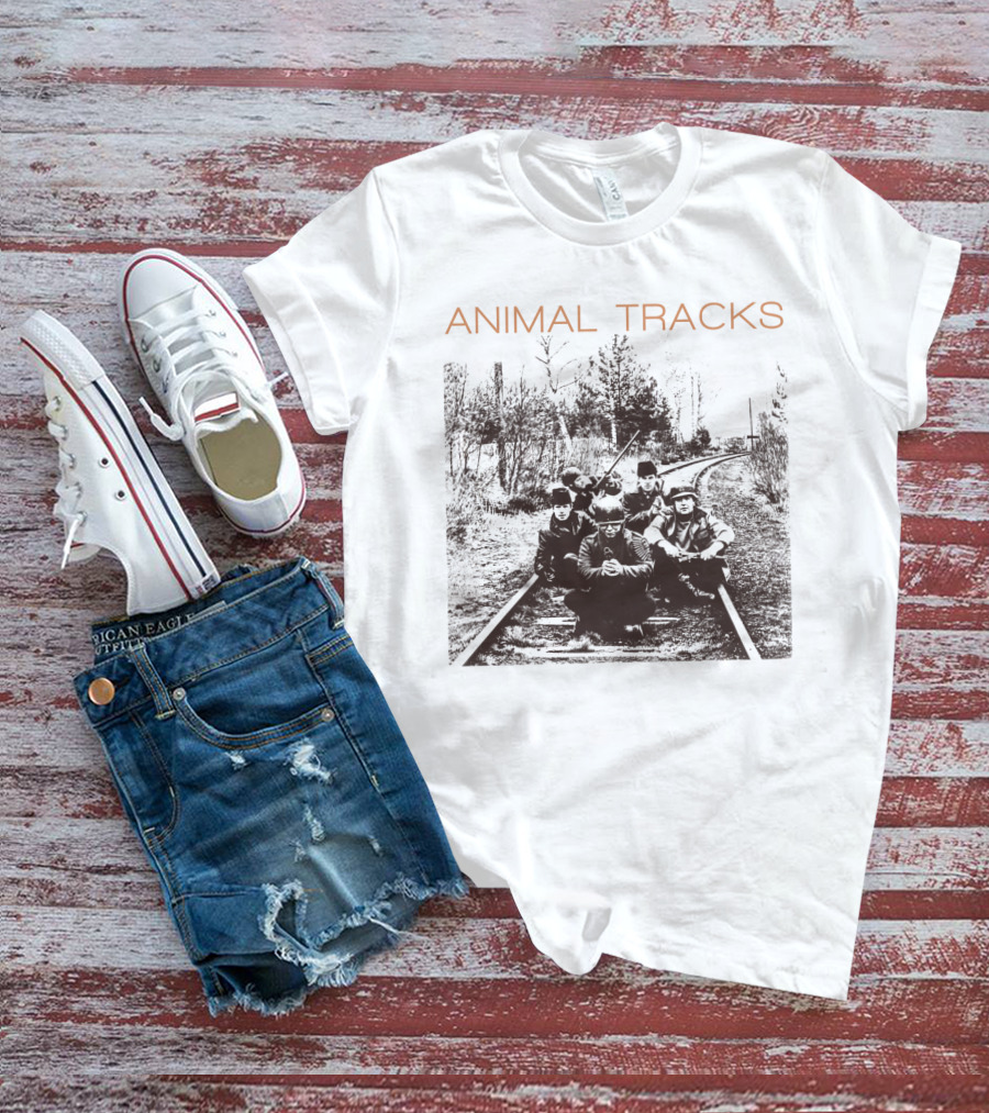 Animal Tracks Vintage Railroad Photo T-Shirt
