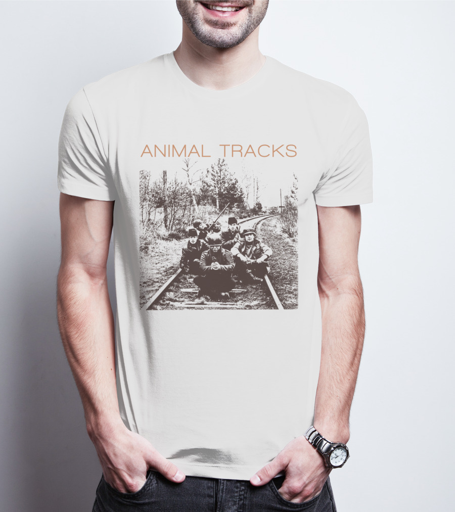 Animal Tracks Vintage Railroad Photo T-Shirt