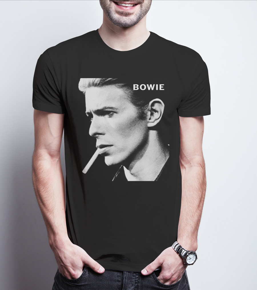Bowie Smoking Black And White T-Shirt