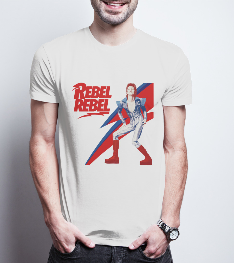 Rebel Rebel Iconic Lightning Bold Style T-Shirt