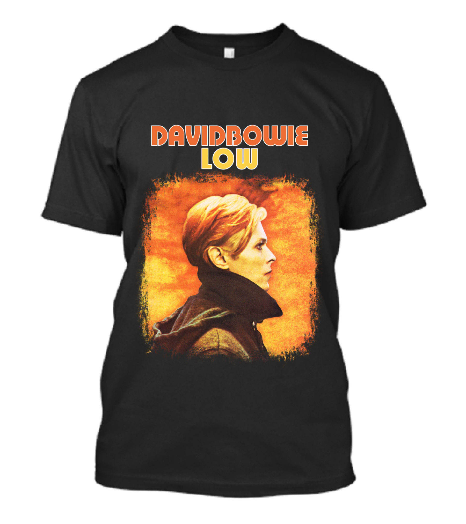 David Bowie Low Portrait Profile Orange Theme T-Shirt