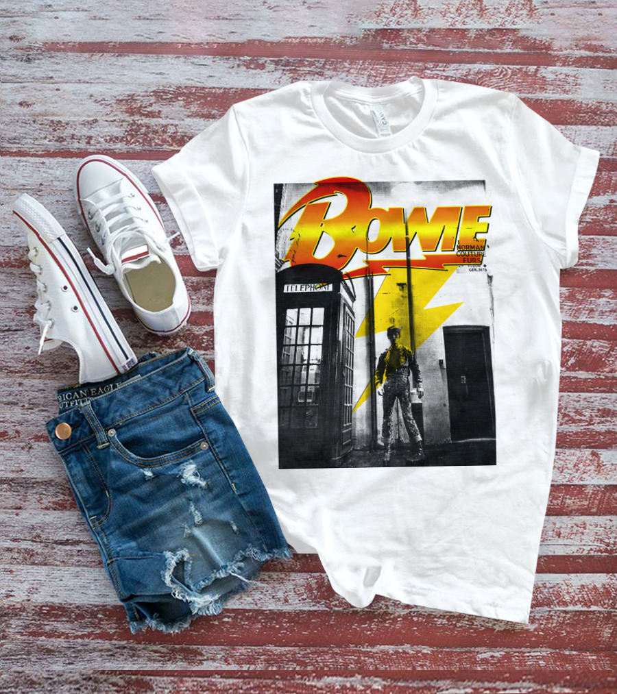 Bowie Norman Couture Furs Telephone Box Lightning Bolt T-Shirt