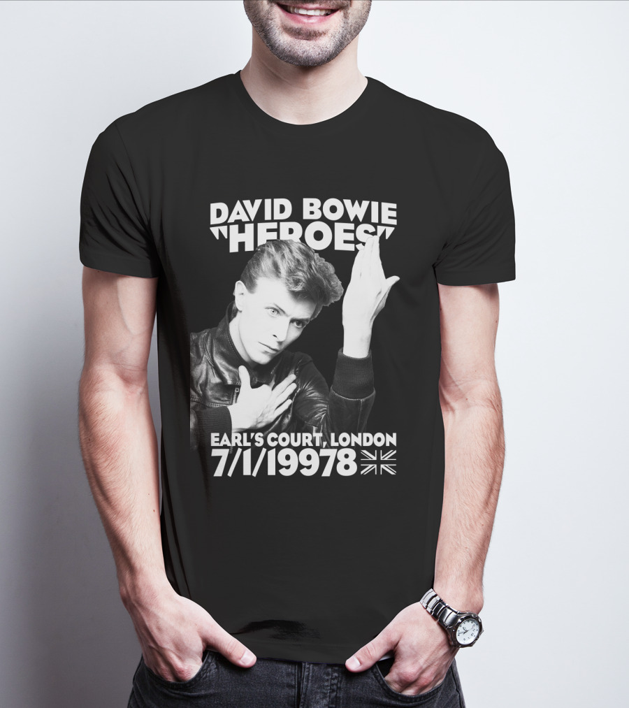 David Bowie Heroes Earl's Court London 7/1/1997 Uk Flag T-Shirt