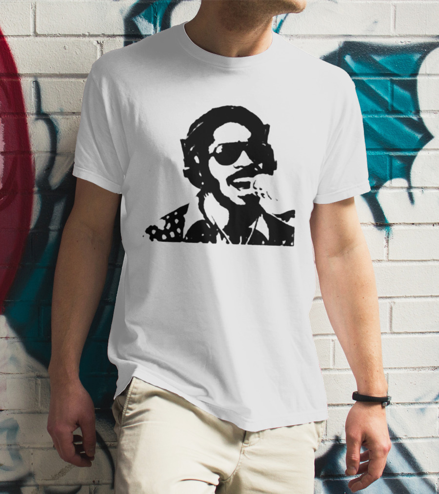 Stevie Wonder Iconic Microphone Performance Sw T-Shirt