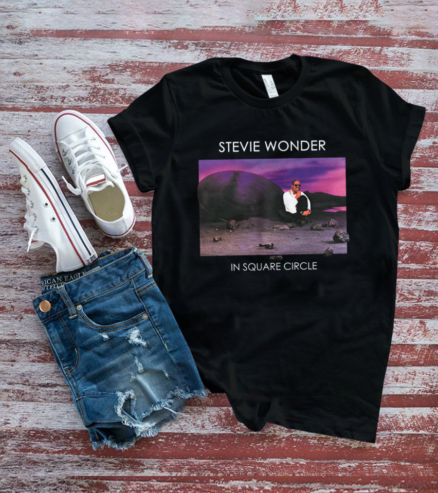 Stevie Wonder In Square Circle T-Shirt