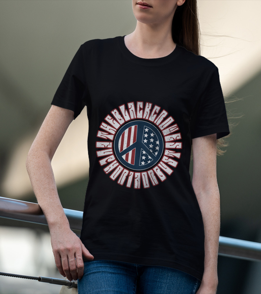 The Black Crowes Retro American Peace Flag Vintage Style T-Shirt