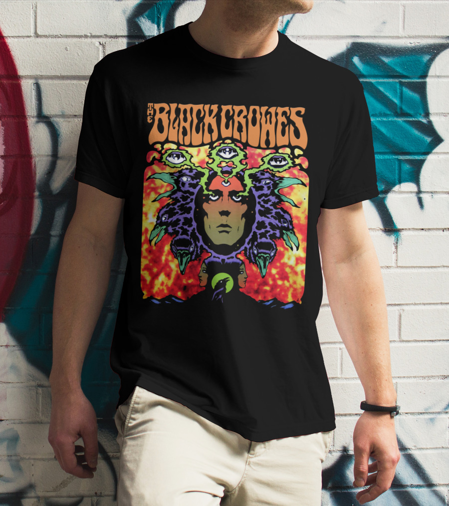 The Black Crowes Psychedelic Multicolor Face And Eyes T-Shirt