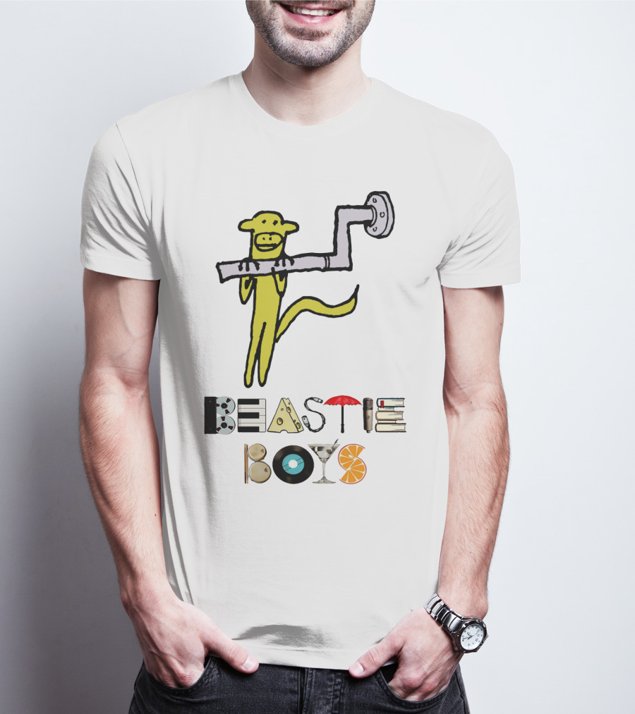 Beastie Boys Monkey And Pipe With Iconic Letters T-Shirt