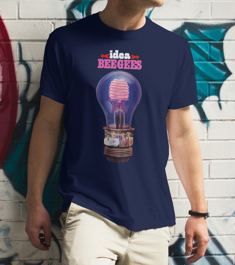 Idea Bee Gees Light Bulb Neon Photographic Group T-Shirt