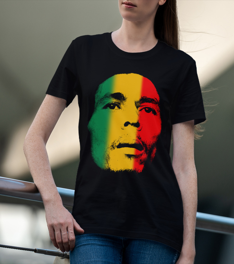 Bml Rasta Face Green Yellow Red T-Shirt