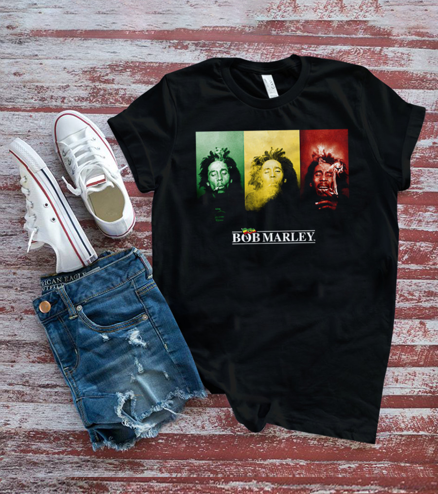 Bob Marley Rasta Tricolor Smoke T-Shirt