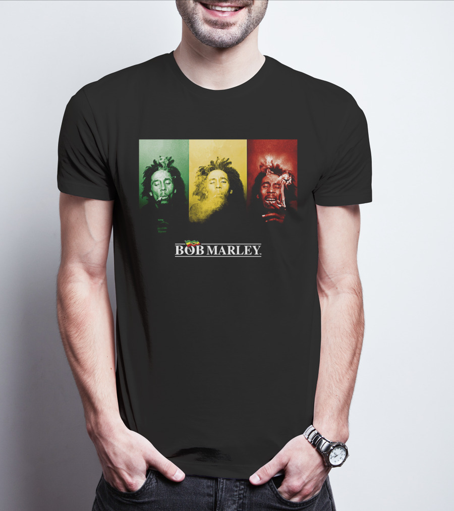 Bob Marley Rasta Tricolor Smoke T-Shirt