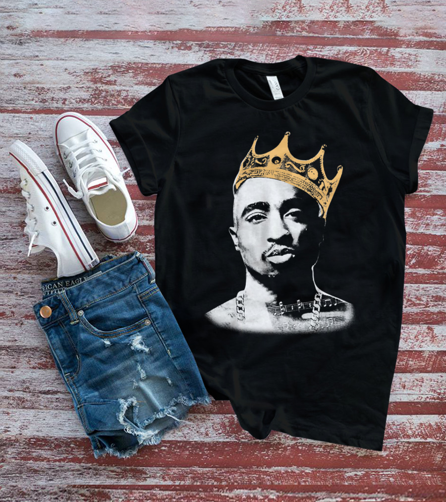 King Tupac Shakur Wearing Crown Tpsk T-Shirt