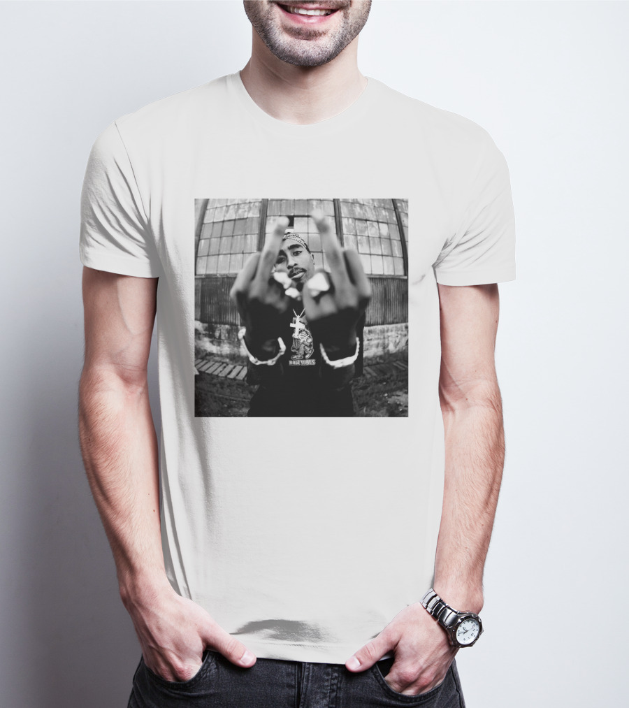 Makaveli Bandana Ring Finger Gesture T-Shirt