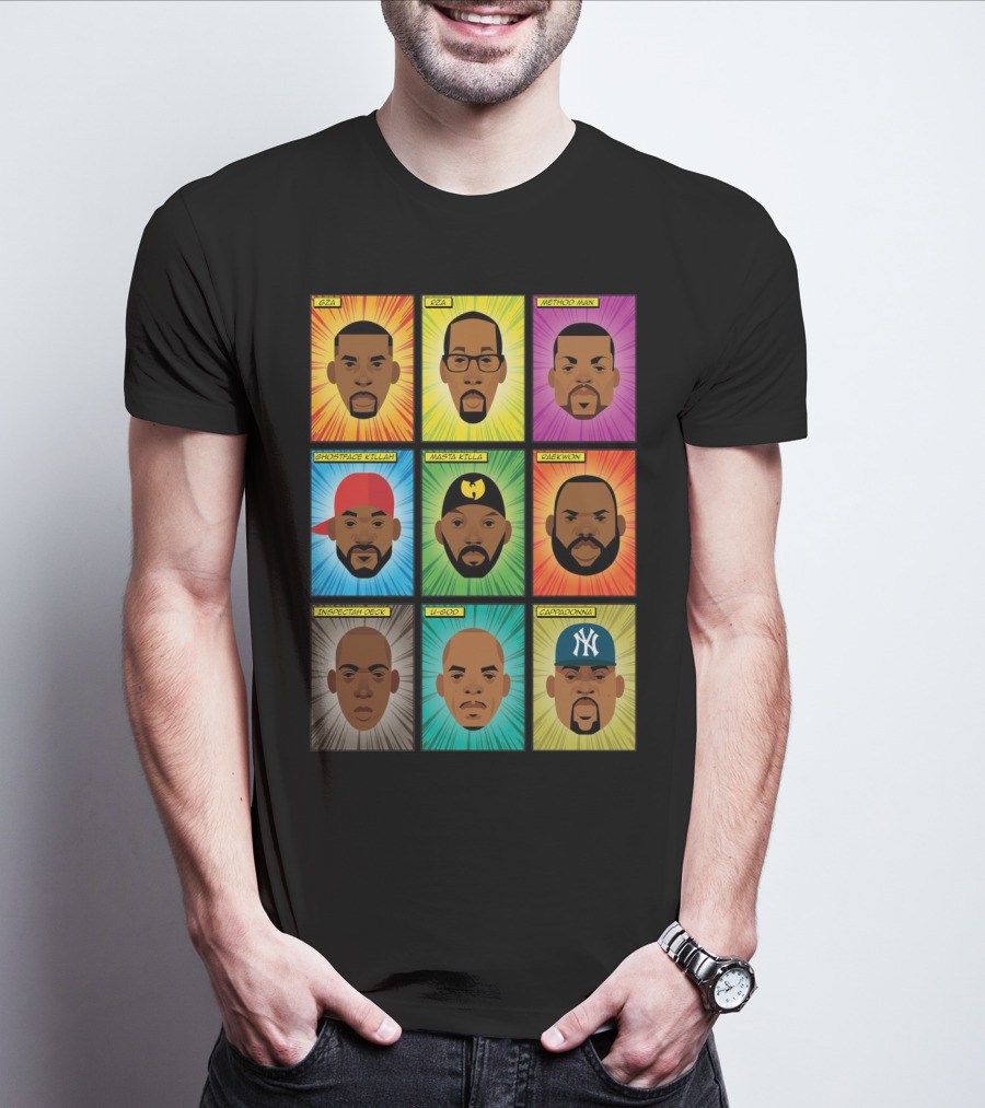 Wu-Tang Clan Gza Rza Method Man Ghostface Killah Masta Killa Raekwon Inspectah Deck U-God Cappadonna Portraits T-Shirt