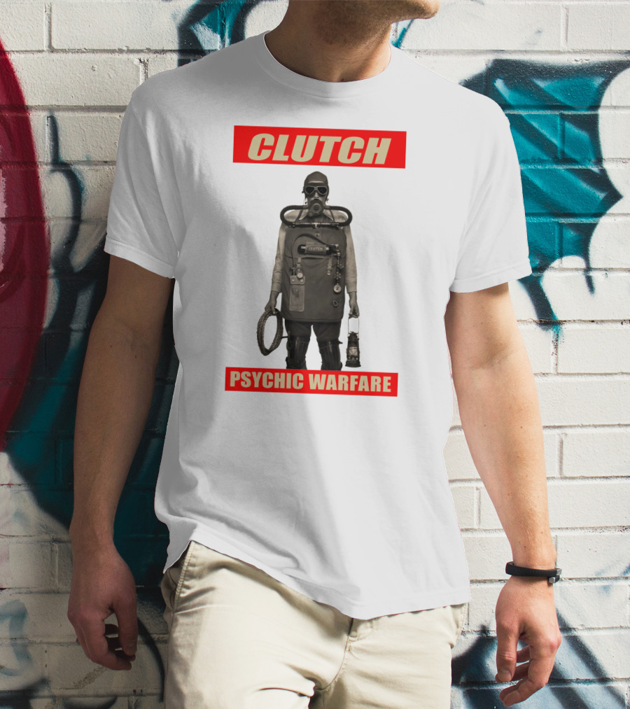 Clutch Psychic Warfare Vintage Gas Mask And Gear T-Shirt