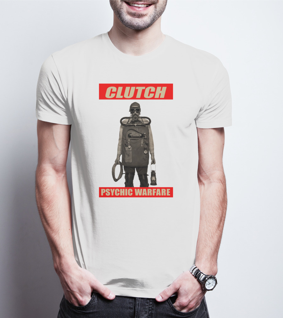 Clutch Psychic Warfare Vintage Gas Mask And Gear T-Shirt