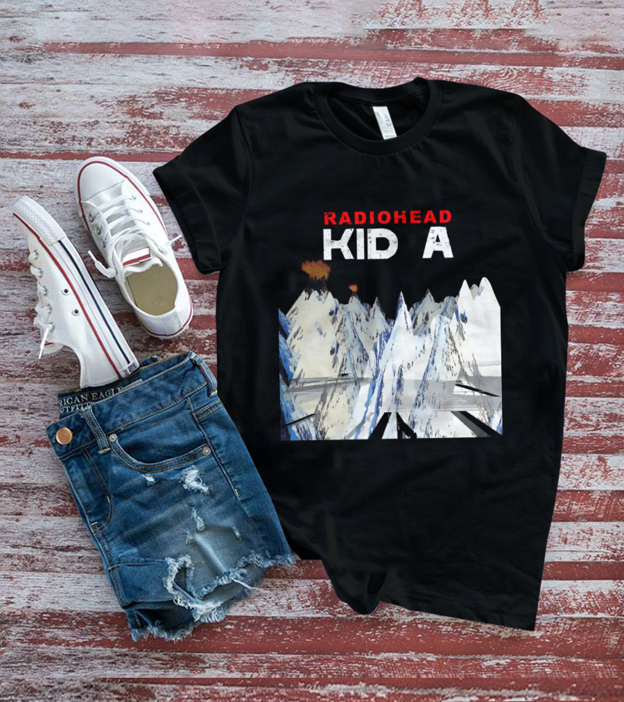 Radiohead Kid A Snow-Capped Mountain Explosion Scene T-Shirt