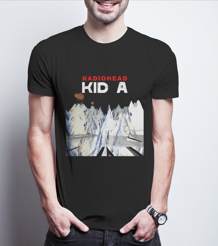 Radiohead Kid A Snow-Capped Mountain Explosion Scene T-Shirt
