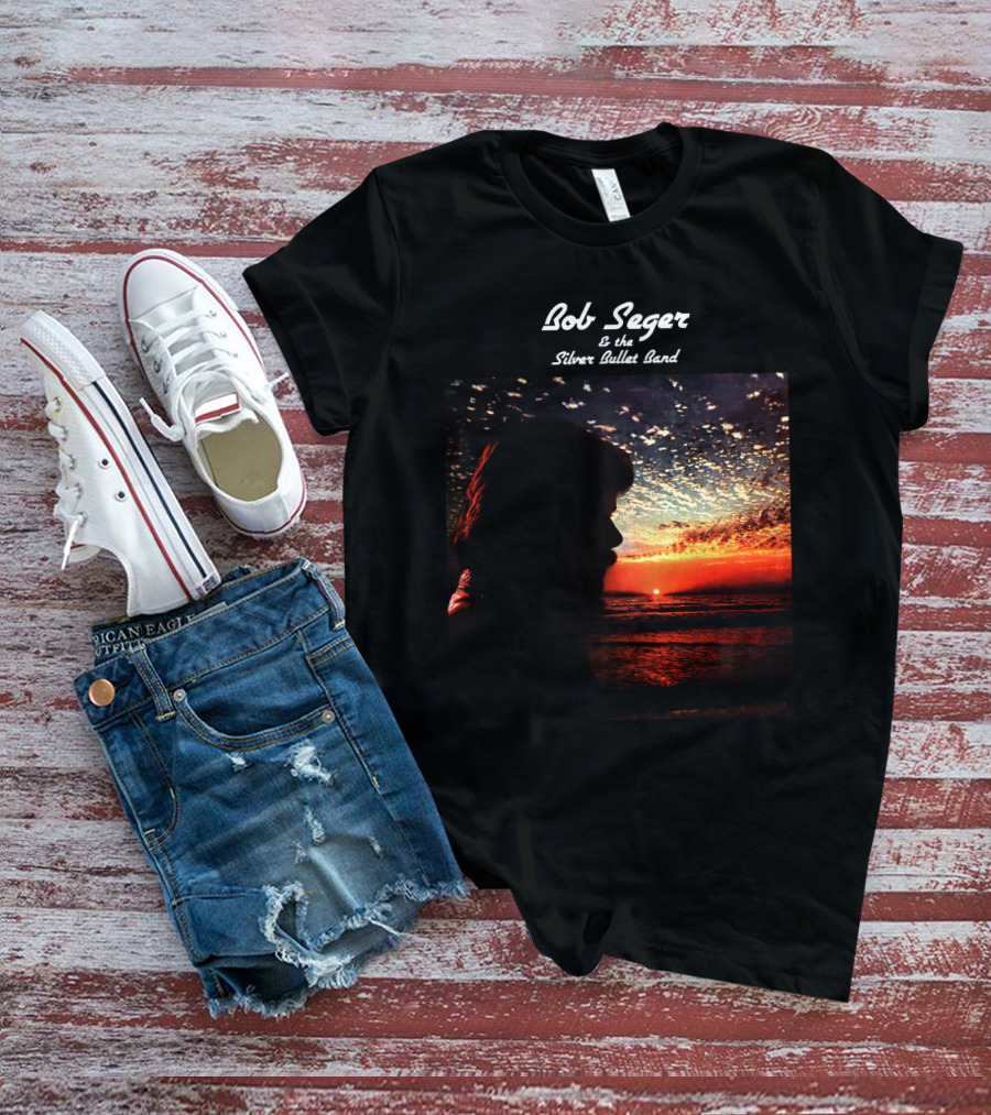 Bob Seger & The Silver Bullet Band Sunset Ocean Silhouette Scene T-Shirt