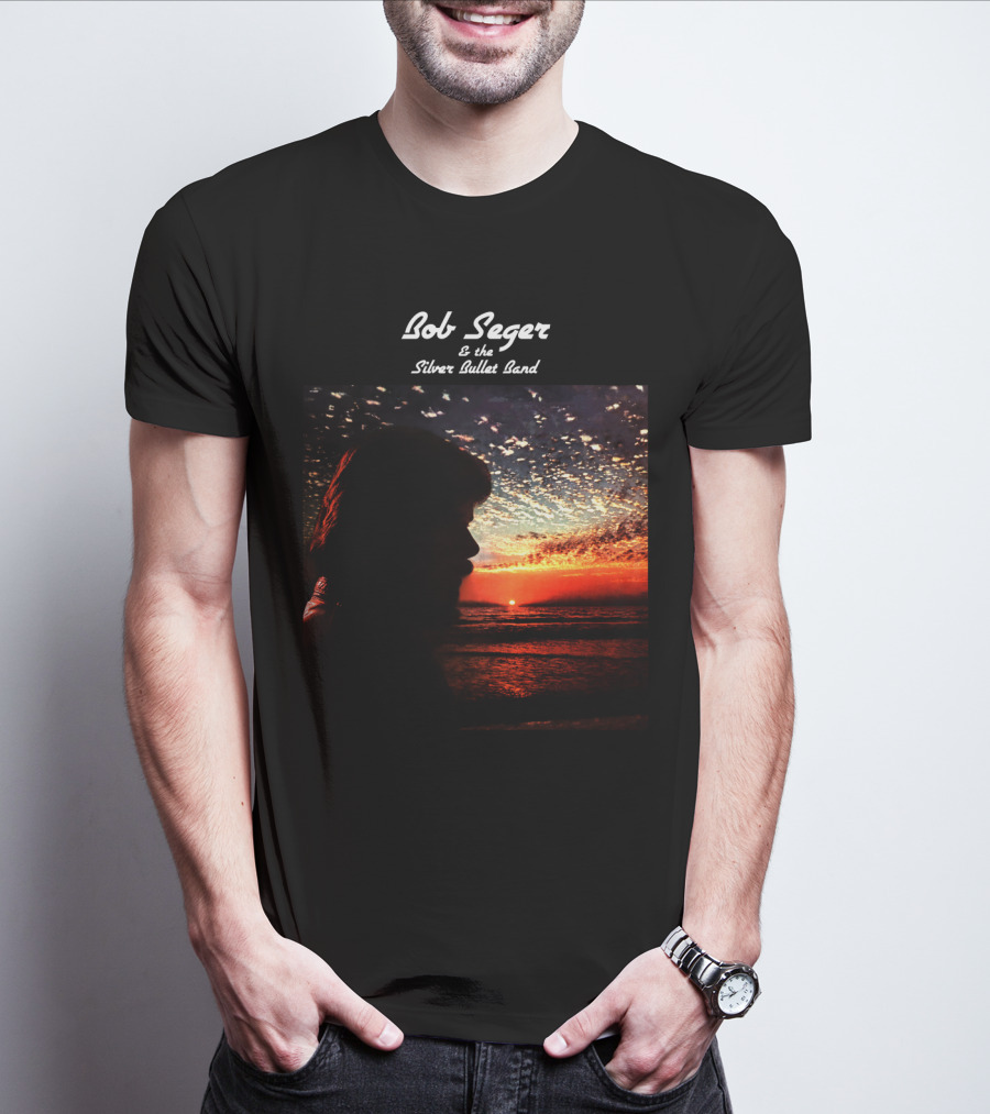 Bob Seger & The Silver Bullet Band Sunset Ocean Silhouette Scene T-Shirt