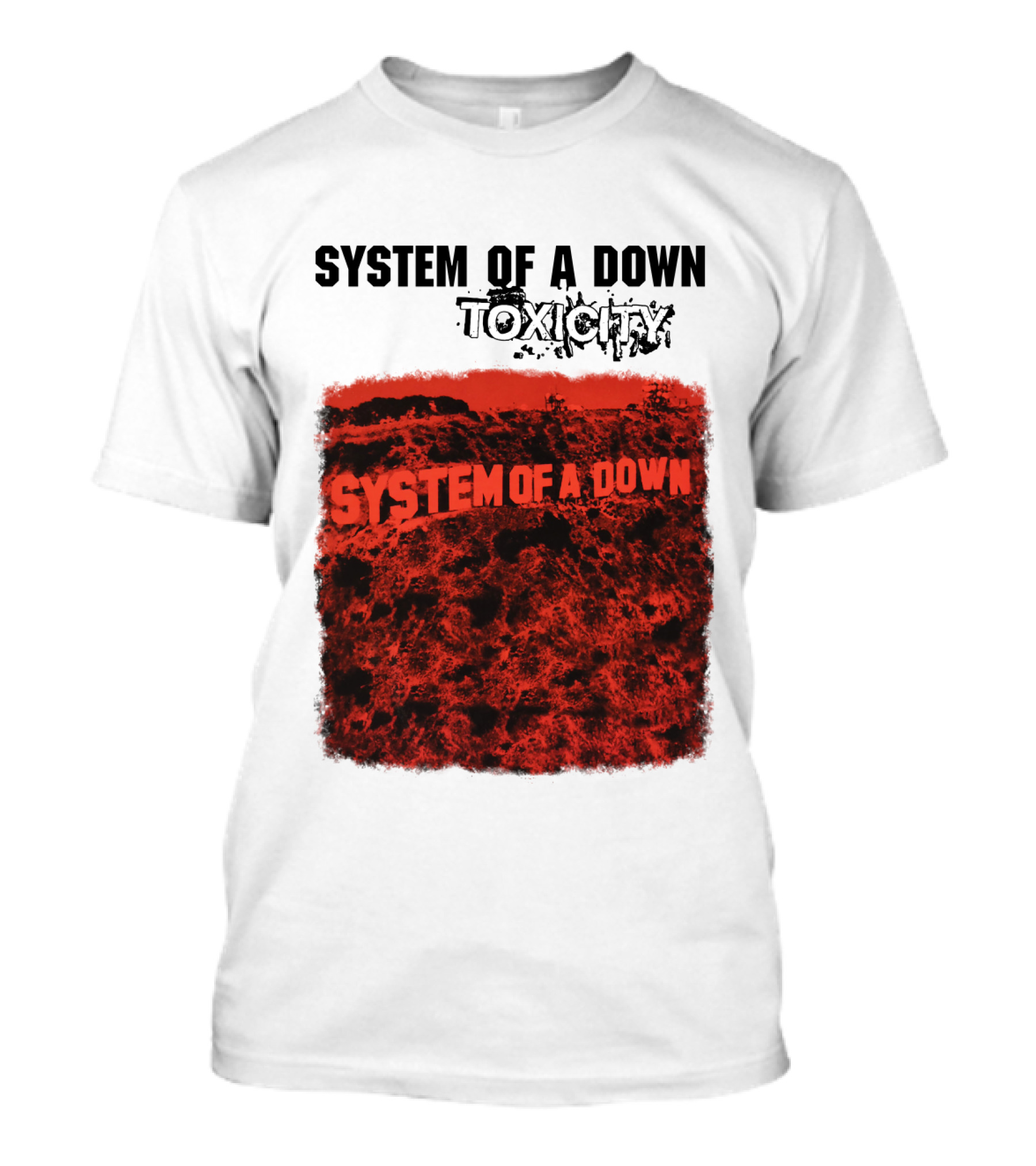 System Of A Down Toxicity Album Cover Red T-Shirt