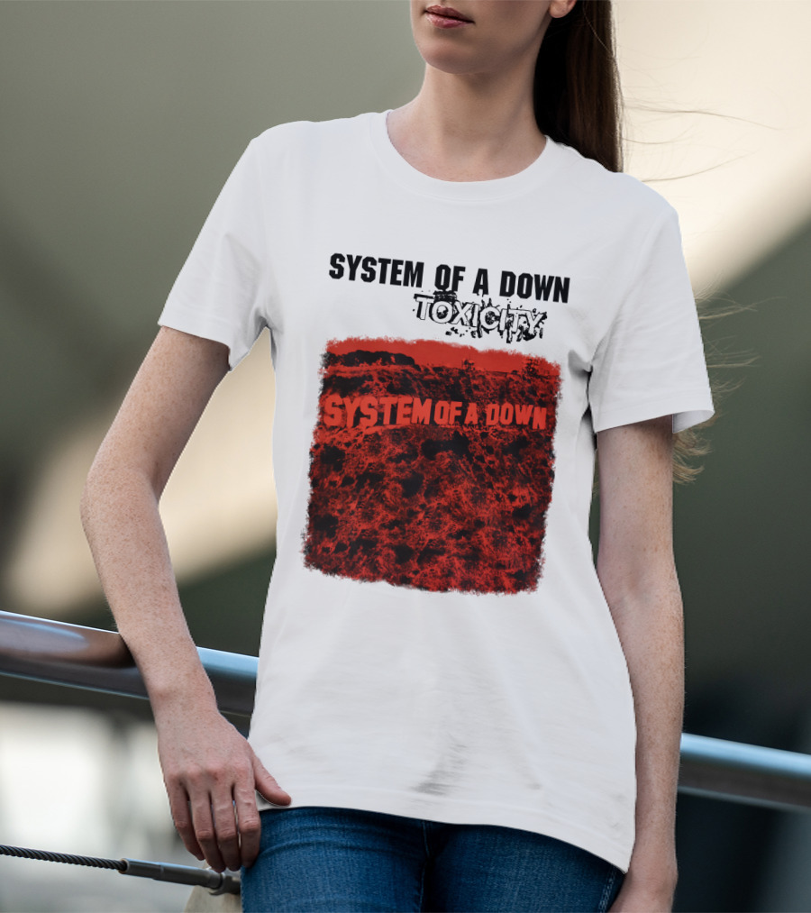 System Of A Down Toxicity Album Cover Red T-Shirt