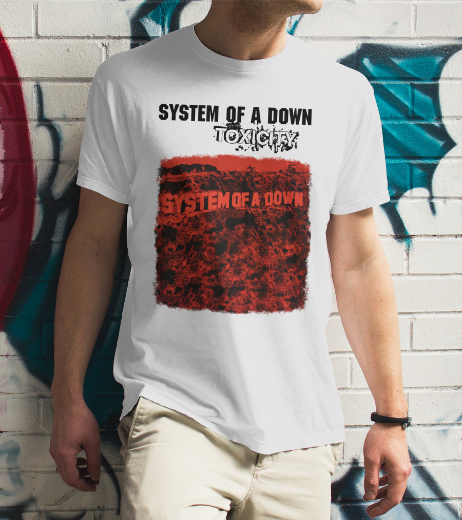 System Of A Down Toxicity Album Cover Red T-Shirt