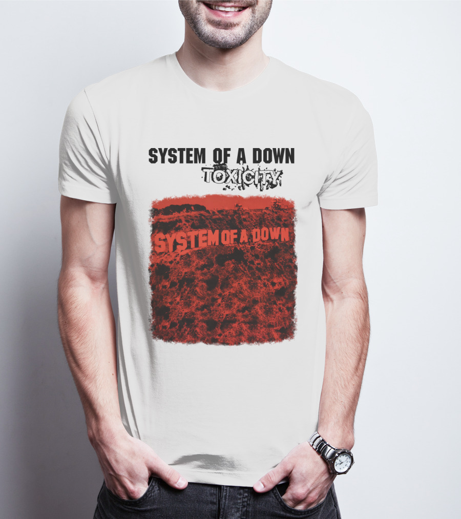 System Of A Down Toxicity Album Cover Red T-Shirt
