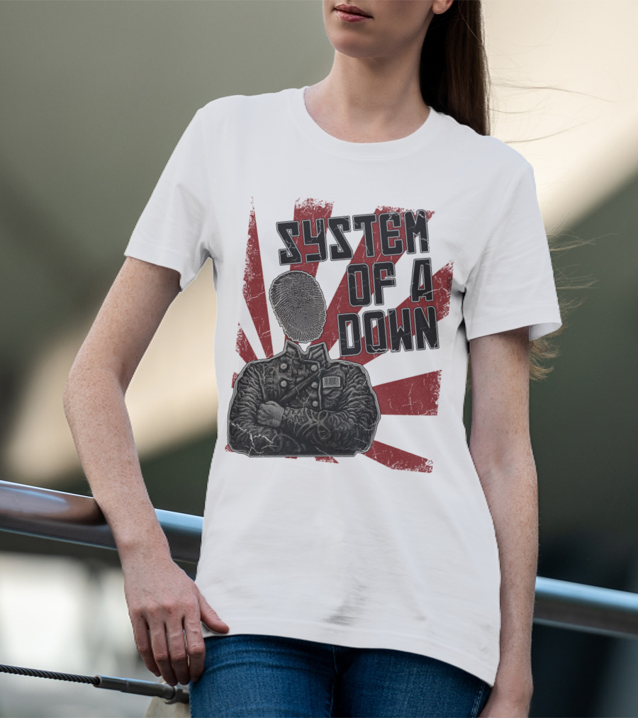 System Of A Down Fingerprint Face Soldier T-Shirt