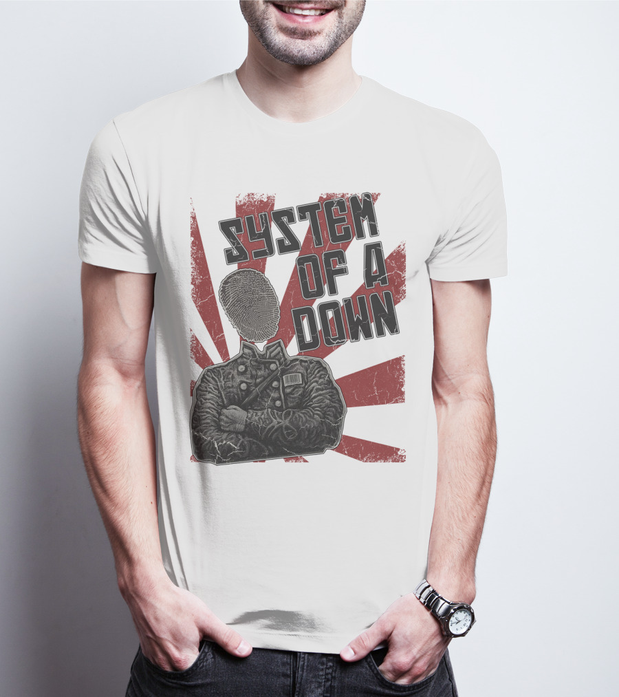 System Of A Down Fingerprint Face Soldier T-Shirt